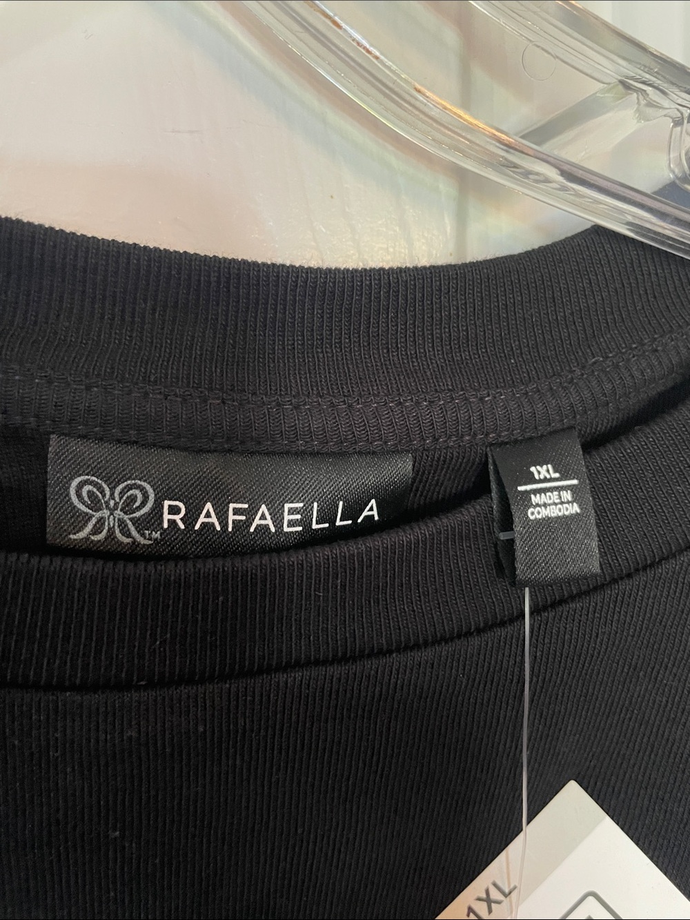 Rafaella Black Long-Sleeve Top with Eyelet Shoulder Detail - Picture 4 of 5